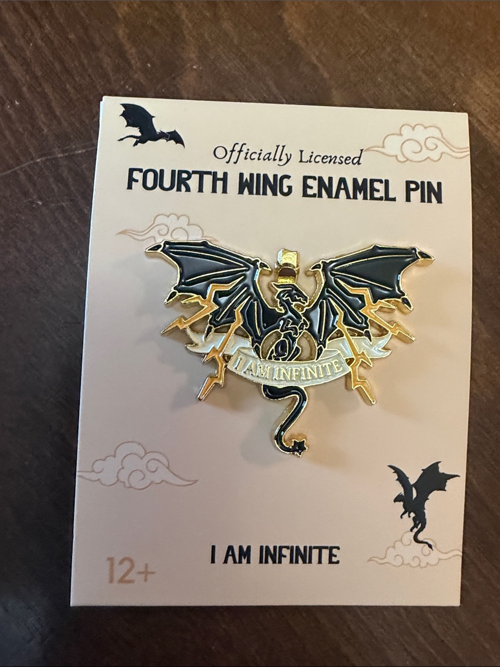 Enamel Pin - Black and Gold 'I Am Infinite'